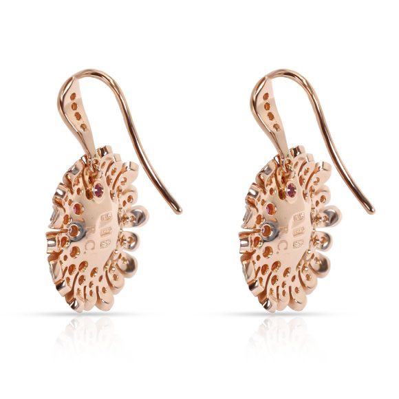 Roberto Coin Art Nouveau Floral Drop Diamond Earrings in 18K Rose Gold 0.58 CTW - Picture 3 of 3